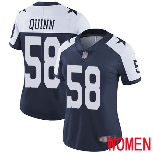 Women Dallas Cowboys Limited Navy Blue Robert Quinn Alternate #58 Vapor Untouchable Throwback NFL Jersey
